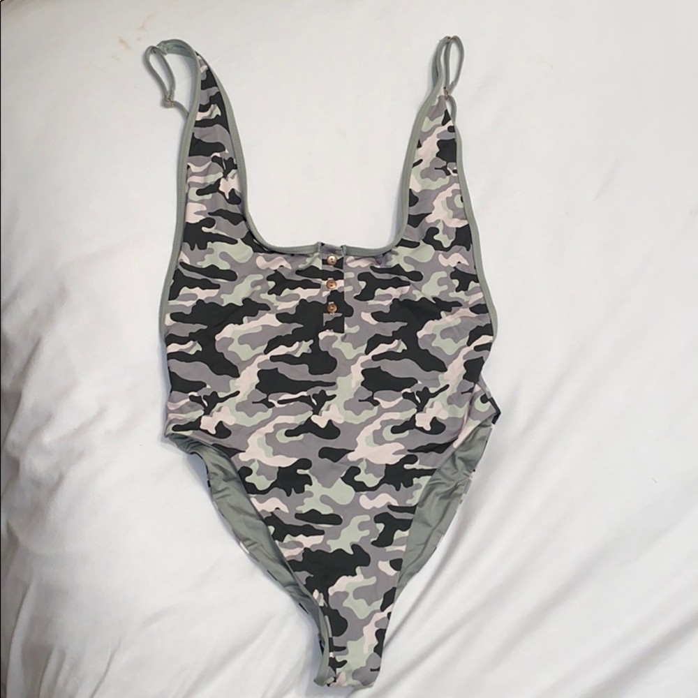 Frankies Bikinis camo one piece